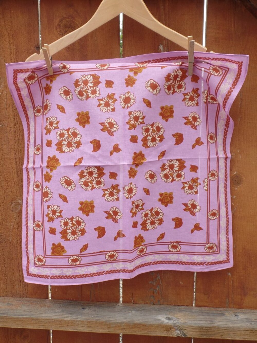 Western Cowboy Pink Floral Scarf NEW